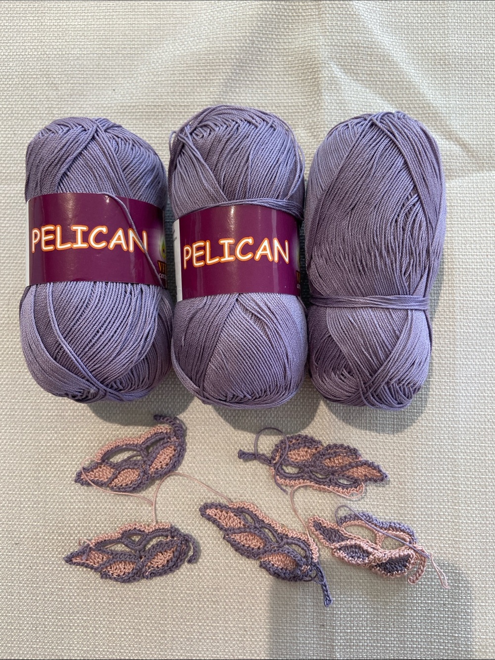 Pelican 100% Cotton Yarn - Double Mercerized. Set of 3.